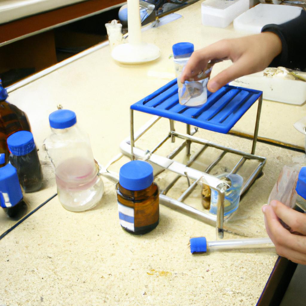 Person conducting laboratory experiments