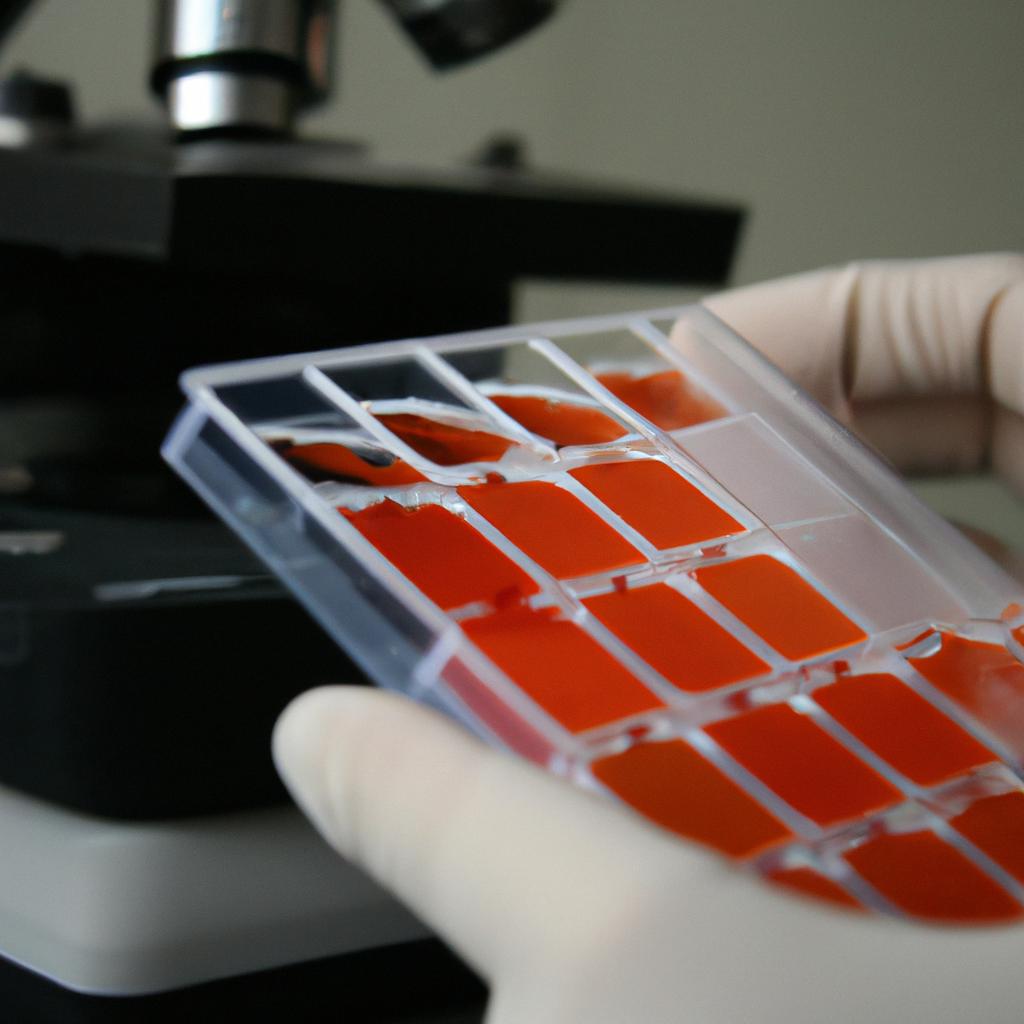Person analyzing cell samples